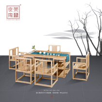Tea art family Kung Fu tea Several tea tables and chairs combination Solid wood new Chinese living room tea table tables and chairs and rhyme