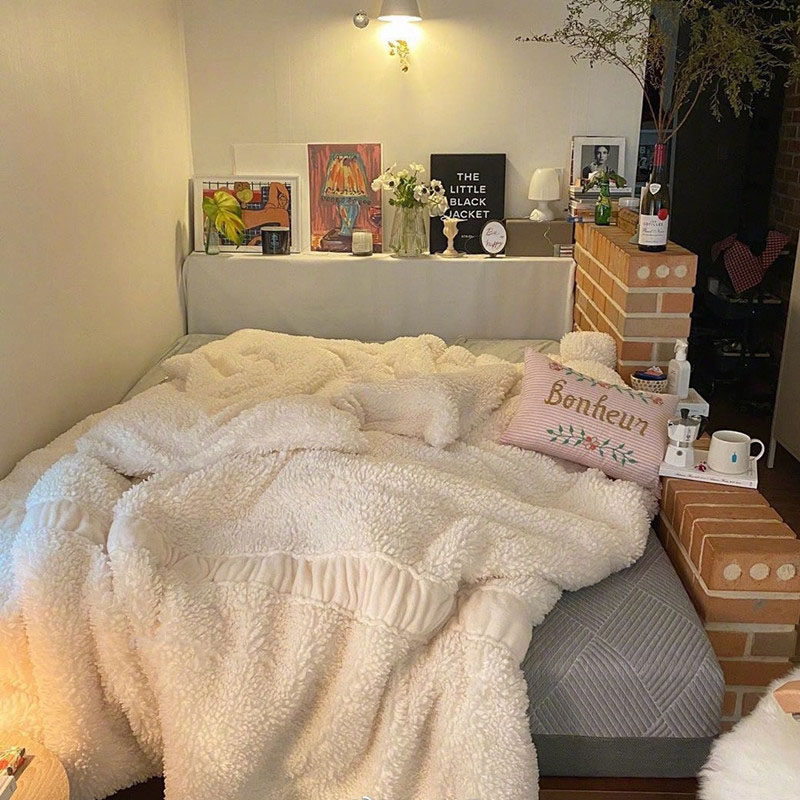 Classic Regression Ins The Same Cashmere Thickened Quilt Cover Autumn Winter Warm velvet Velvet Milk Suede Four Pieces-Taobao