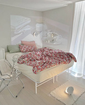 Oil painting tulip Hehao cotton four-piece set ins Korean style quilt cover sheet bedding kit girl heart