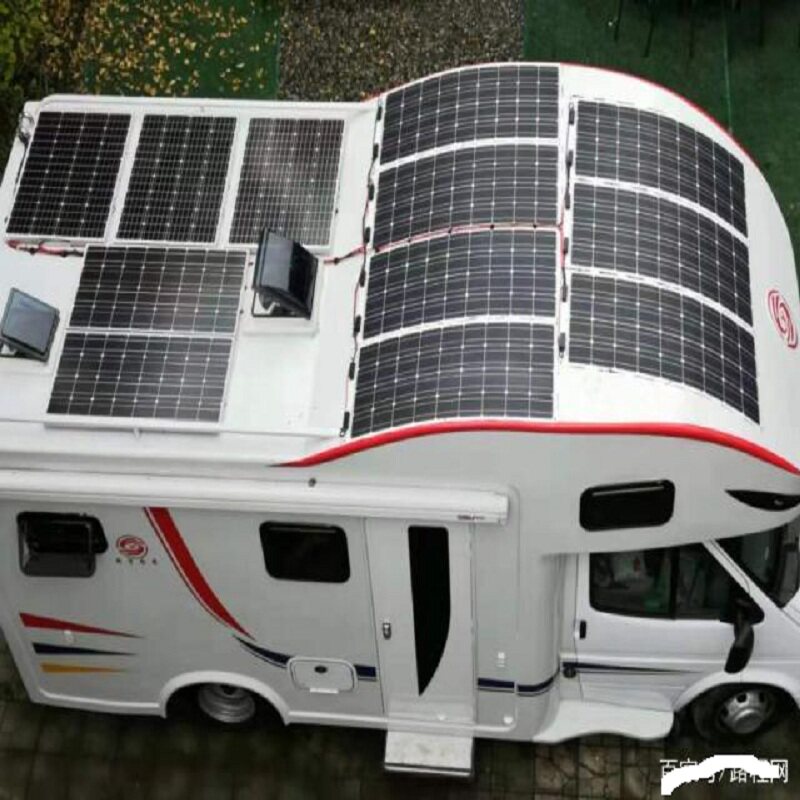 360w semi-flexible solar panel soft roof electric vehicle motorhome car charging 12V24V battery charging