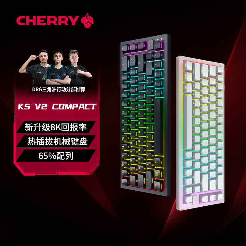[Upgrade to 8K] Cherry K5V2 Compact Champion Keyboard 67-Key Gaming Wired Mechanical Keyboard