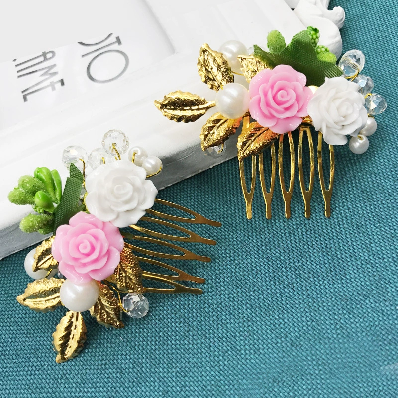 Wedding cô dâu trang sức pha lê phụ kiện tóc mũ nón hoop hoa rhinestone đĩa tóc kẹp tóc lược tóc chải tóc kẹp tóc - Phụ kiện tóc