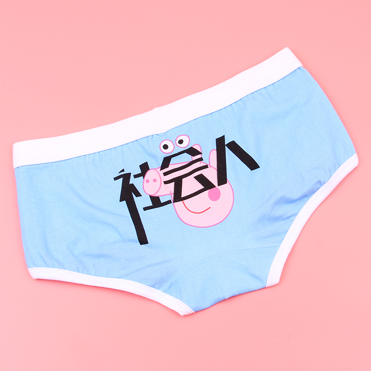 Cặp vợ chồng đồ lót cotton dễ thương phim hoạt hình lợn nam võ sĩ nữ tam giác eo thấp sáng tạo xã hội cá tính đồ lót do lot nam