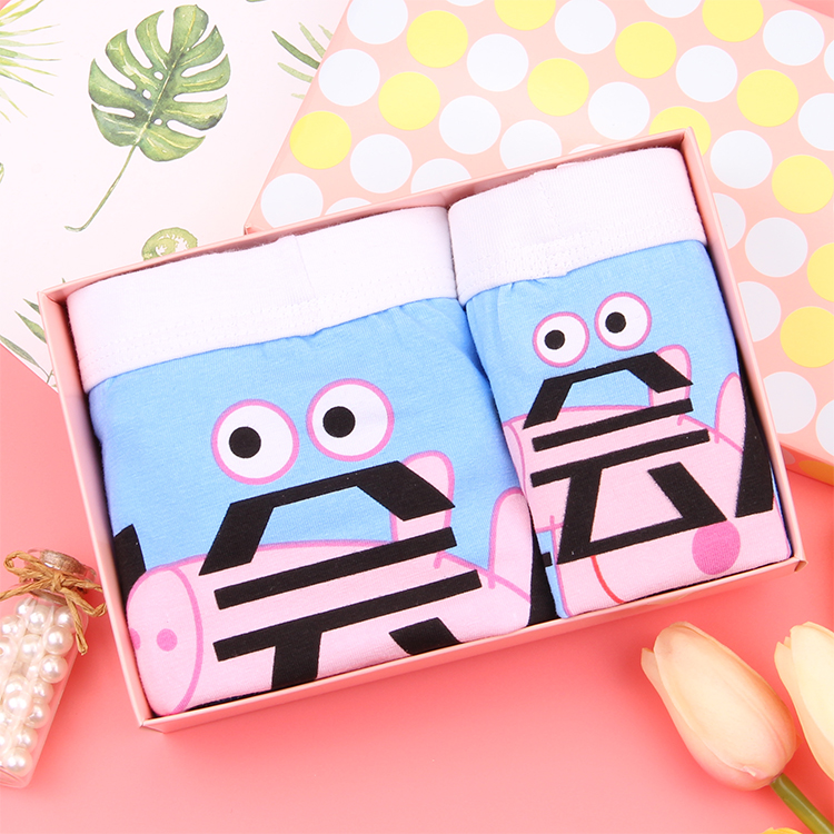 Cặp vợ chồng đồ lót cotton dễ thương phim hoạt hình lợn nam võ sĩ nữ tam giác eo thấp sáng tạo xã hội cá tính đồ lót do lot nam