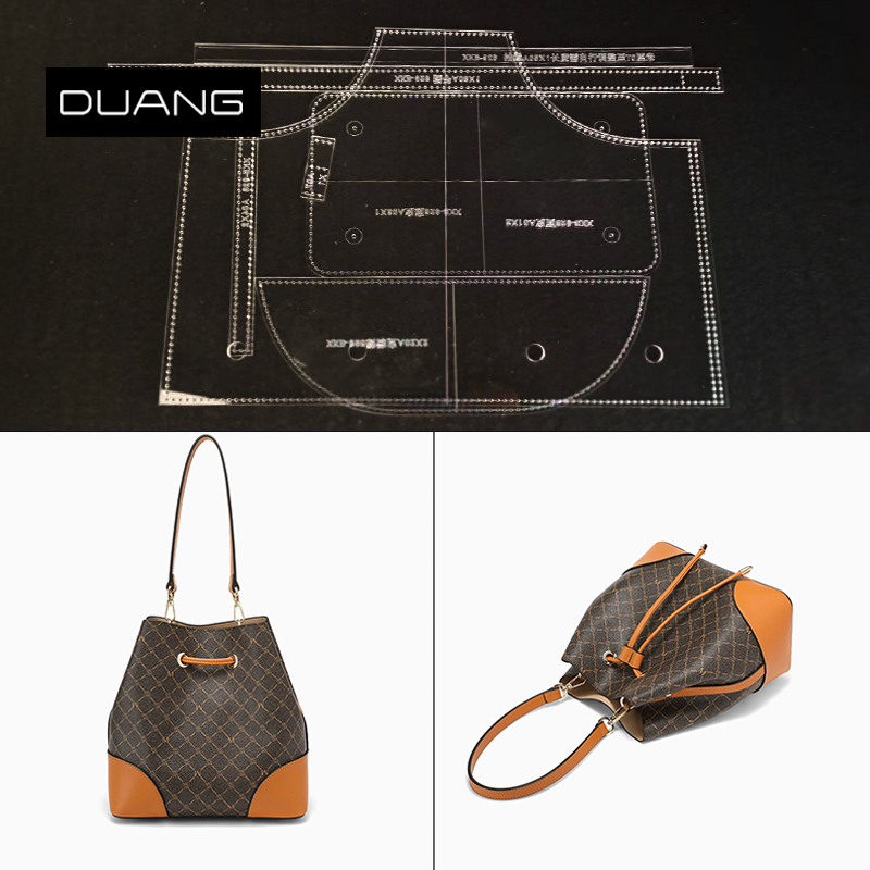 Handmade Leather With Diy Bucket Bag Acrylic type drawings leather artisan leather single shoulder diagonal satchel making paper gaggle