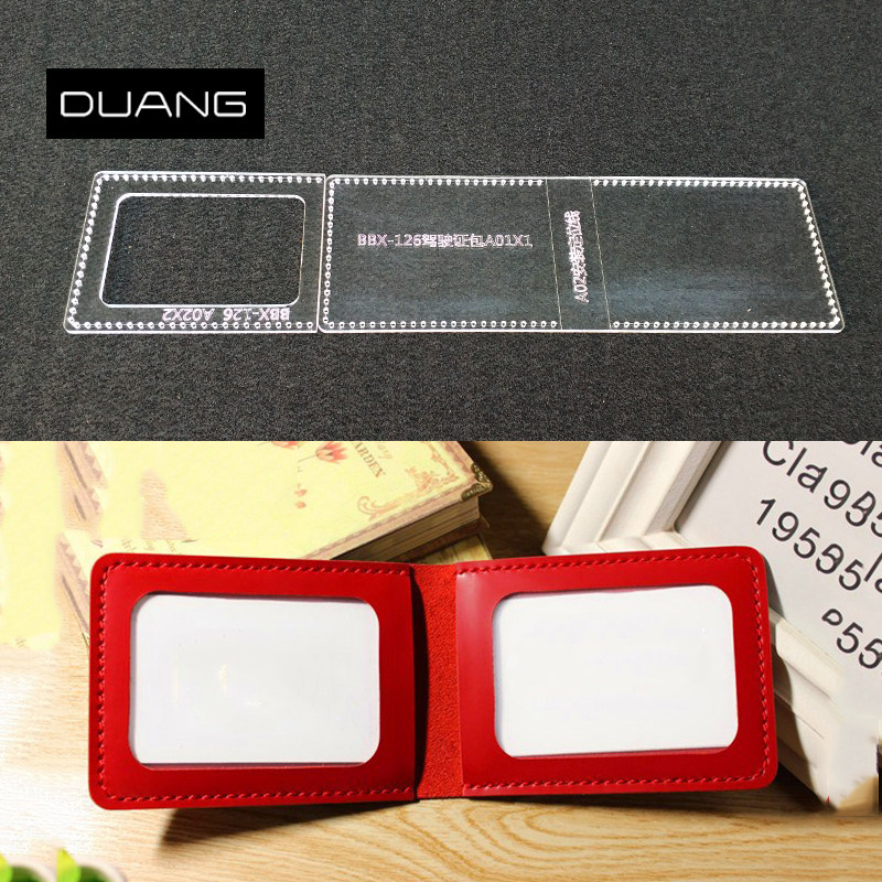 Driver's license this set of diy handmade leather goods version drawing acrylic out of the grid design template paper grid paper sample