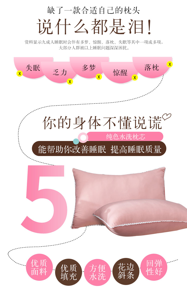 Gối chính hãng đặc biệt cung cấp một cặp bông giặt màu rắn thoải mái cho người lớn duy nhất gối sinh viên chăm sóc gối cổ tử cung gối chống bẹp đầu babymoov