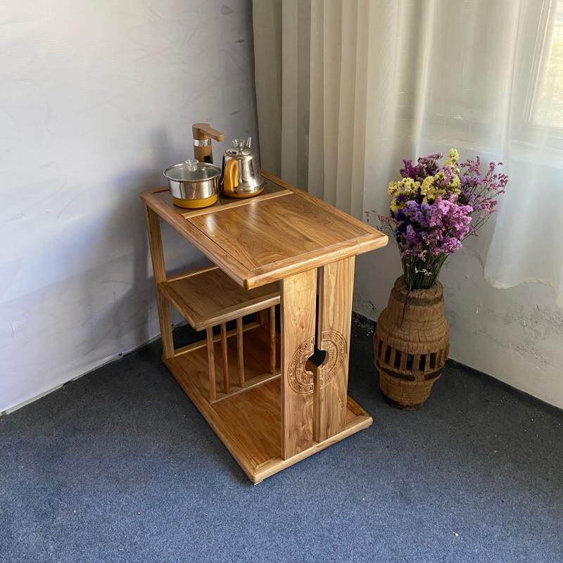 New Chinese elm tea several small square living room solid wood tea table log simple small tables