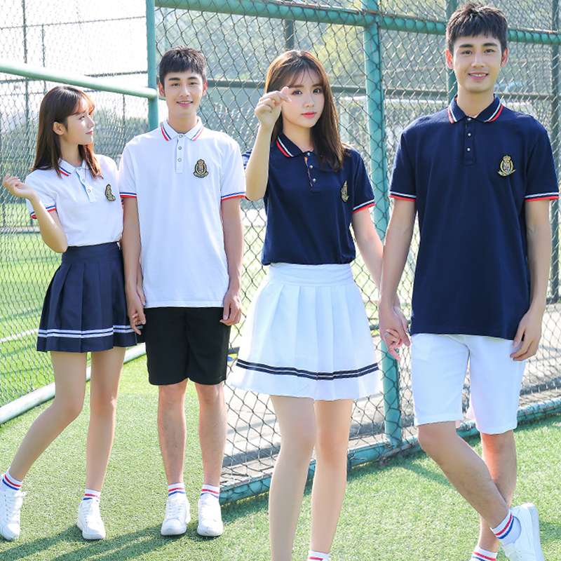 School uniform suit College style Korean British class uniform Junior high school high school students graduation campus short sleeve Korean summer women