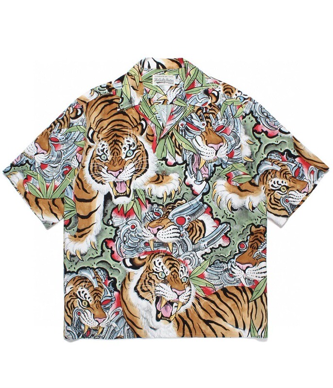 Wacko Maria 26Ss Tiger Tim Lehi All-Over Tiger Print Cuban Collar Hawaiian Short-Sleeve Shirt