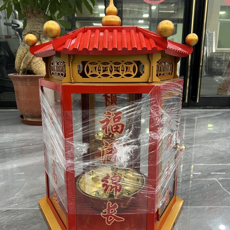 Free Shipping Red Stainless Steel Double-Door Hexagonal Oil Lamp Outdoor Windproof and Rainproof Vegetable Oil Lamp Altar Lampshade Octagonal Free Shipping Red Stainless Steel Double-Door Hexagonal Oil Lamp Outdoor Windproof and Rainproof Vegetable Oil Lamp Altar Lampshade Octagonal