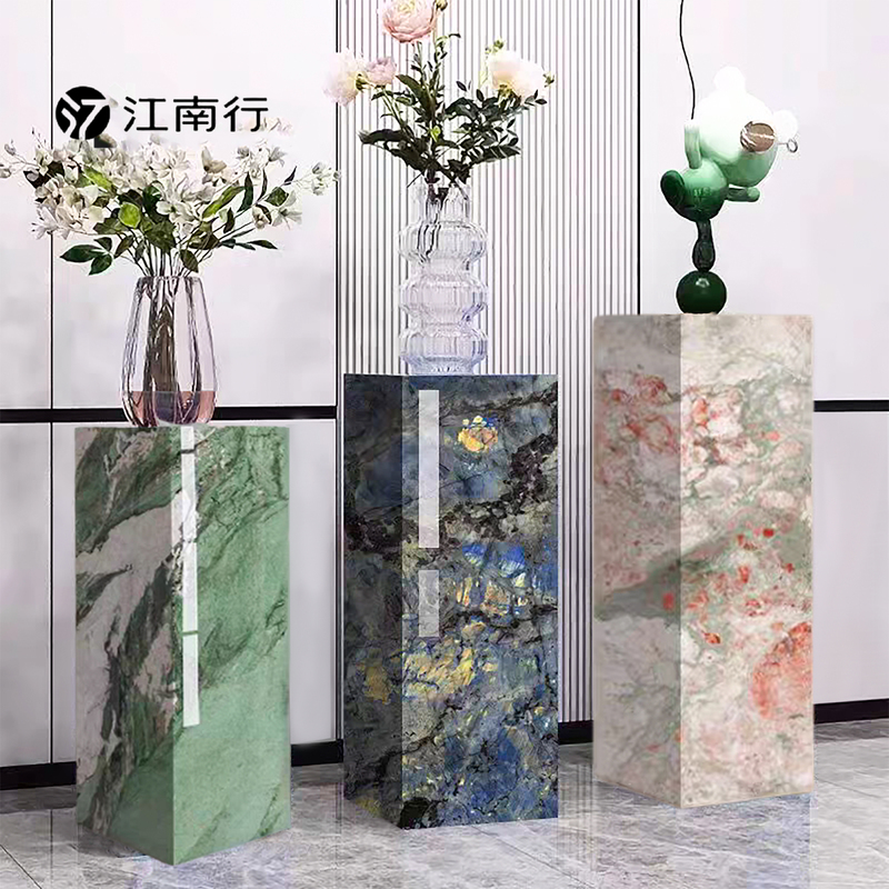 【New Product】High-End Entrance Decoration Display Stand with Marble Base, Rock Slab Pillar, Creative Living Room Ornament Base 【New Product】High-End Entrance Decoration Display Stand with Marble Base, Rock Slab Pillar, Creative Living Room Ornament Base