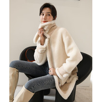  Fur one-piece lambskin leather womens mid-length jacket 2020 Haining new autumn and winter fur coat European station