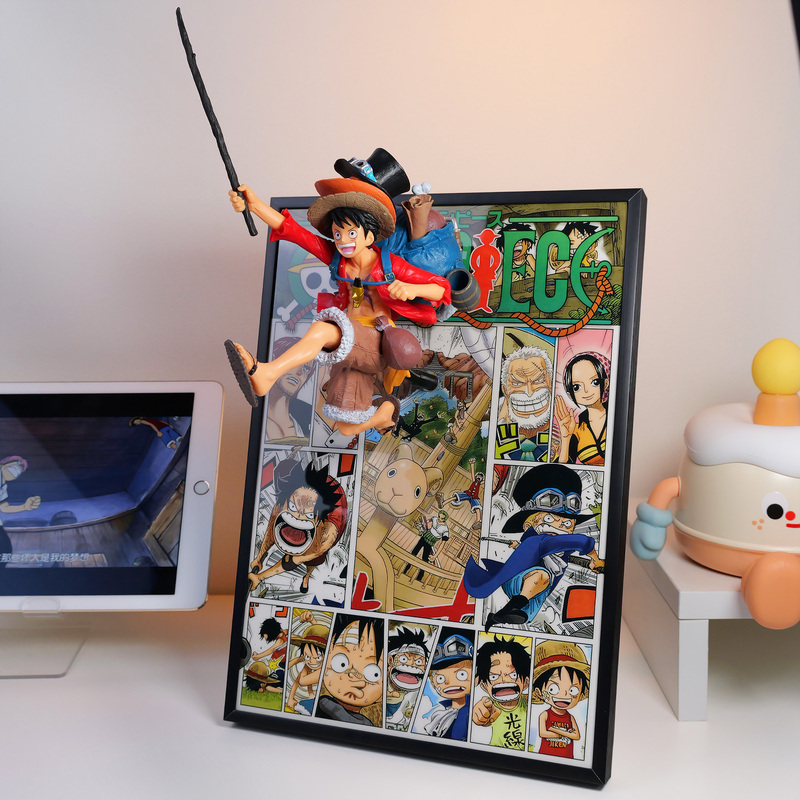 Asl Three Brothers 3D Painting: Luffy Breaks Out of the Comic |   One Piece Figurines, Accessories, and Birthday Gifts