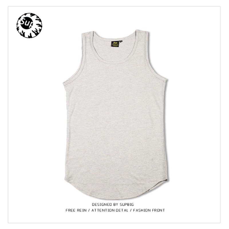 Mùa hè mới cotton tinh khiết vest Arc hem stereo cộng với đôi nam nữ dài chạm đáy áo thun GD áo khoác blazer nam hàn quốc