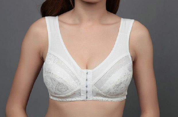 Phần cotton mỏng không có vòng thép áo ngực trung niên cotton cô gái vest phía trước khóa đồ lót nữ cỡ lớn mùa hè áo cúp ngực