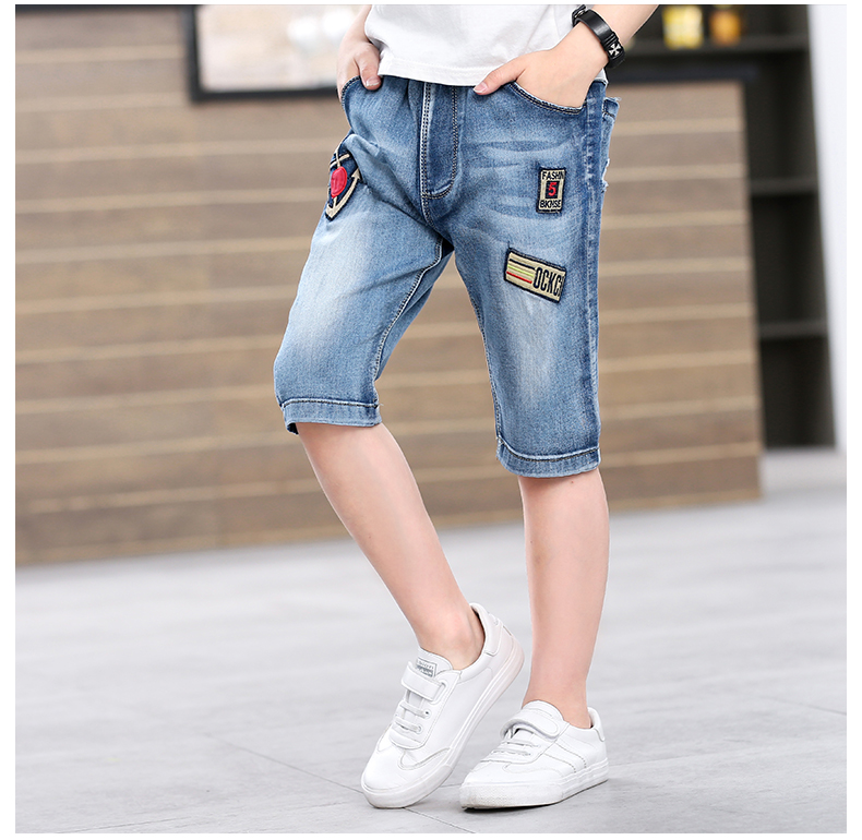 2018 quần áo trẻ em mùa hè mới của cậu bé quần mùa hè phần mỏng quần short denim trẻ em trong các trẻ em lớn Hàn Quốc phiên bản của năm quần