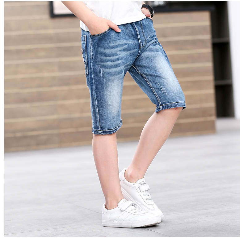 2018 quần áo trẻ em mùa hè mới của cậu bé quần mùa hè phần mỏng quần short denim trẻ em trong các trẻ em lớn Hàn Quốc phiên bản của năm quần