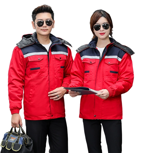 Зимний утепленный пуховик для работы, длинная удерживающая тепло съемная куртка, средней длины, делается под заказ