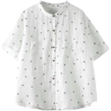 Летняя рубашка для отдыха, из хлопка и льна, короткий рукав, в корейском стиле