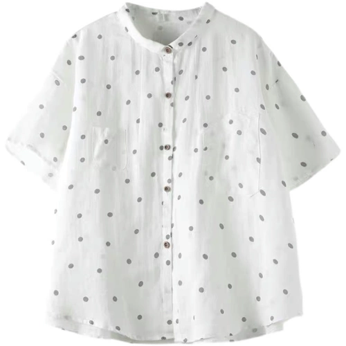 Летняя рубашка для отдыха, из хлопка и льна, короткий рукав, в корейском стиле