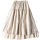 Foreign trade export Italian big-name women's clothing tail goods cut label fairy elegant lace stitching linen a-line skirt