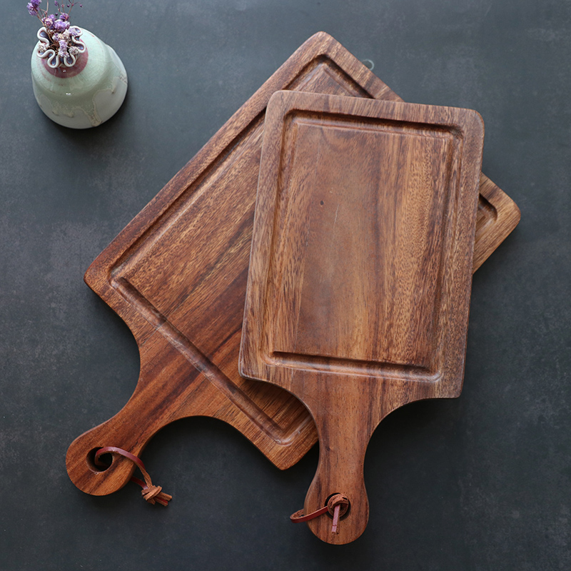 Thickened acacia wood cutting board solid wood pizza steak baking bread board maternal and child deli fruit cutting board