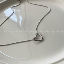 oh my baby minimalist hollow love peach heart snake bone chain short necklace clavicle chain cold wind ins female summer