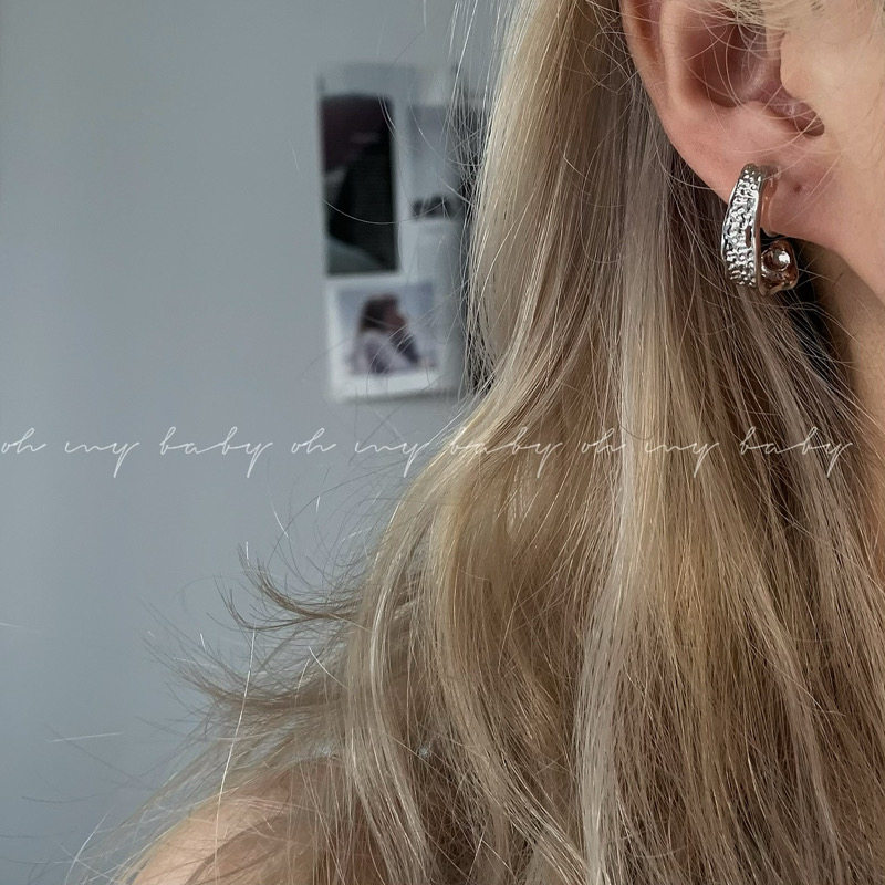 oh my baby textured c-shaped ear clips without ear holes can be worn simple cold wind everyday commuting all-match