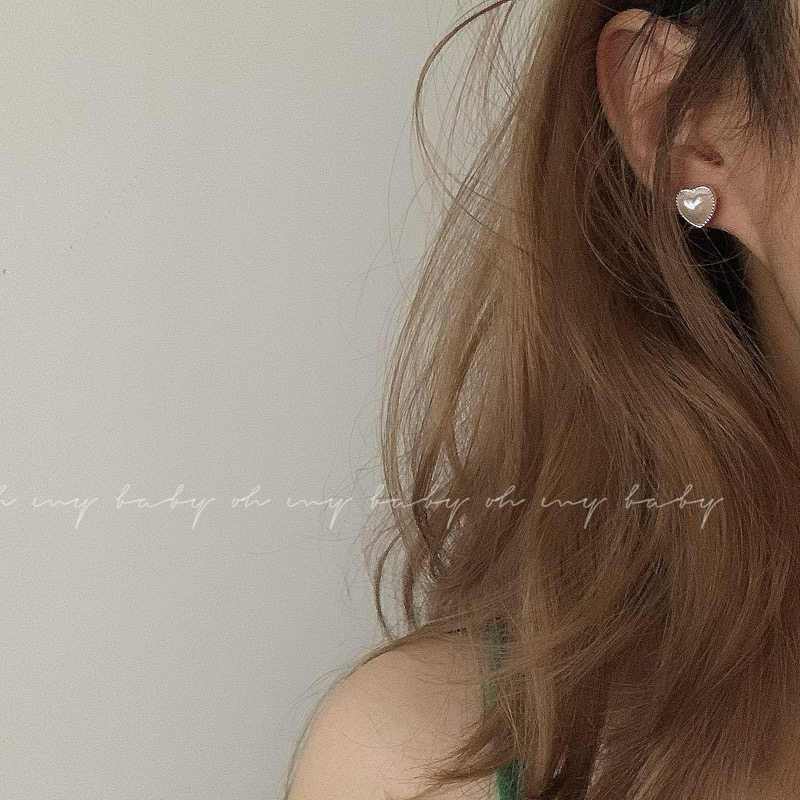 Can be worn without ear holes Imitation pearl three-dimensional love peach heart ear acupuncture ear clip without ear holes small daily commute