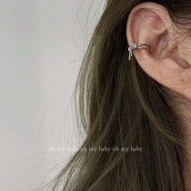 Hollow coil bow earbone clip without ear holes can be worn cute sweet and gentle temperament all-match sweet and cool