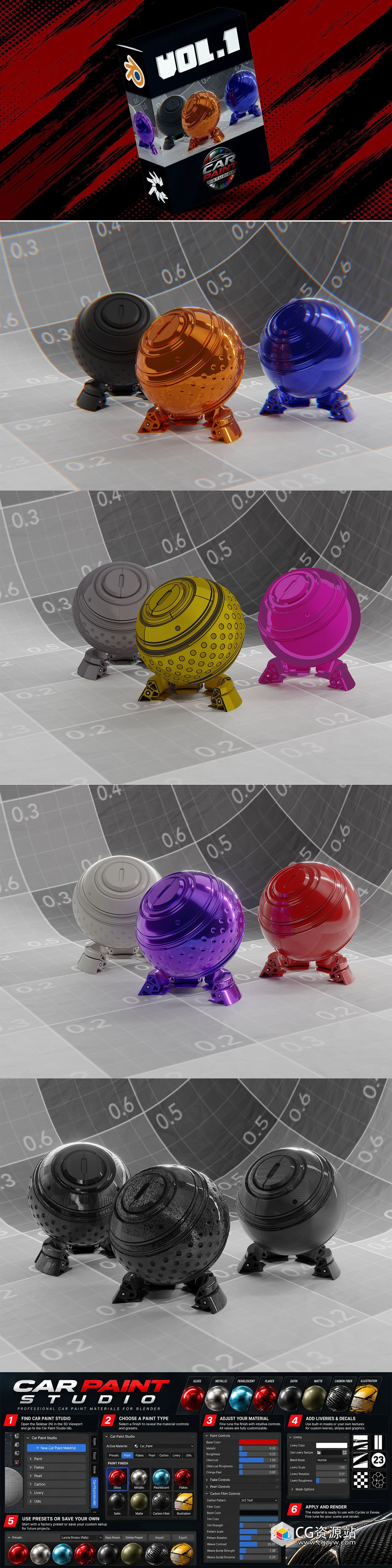 Blender逼真程序化车漆涂装插件 Car Paint Studio v4.2.6-图片2