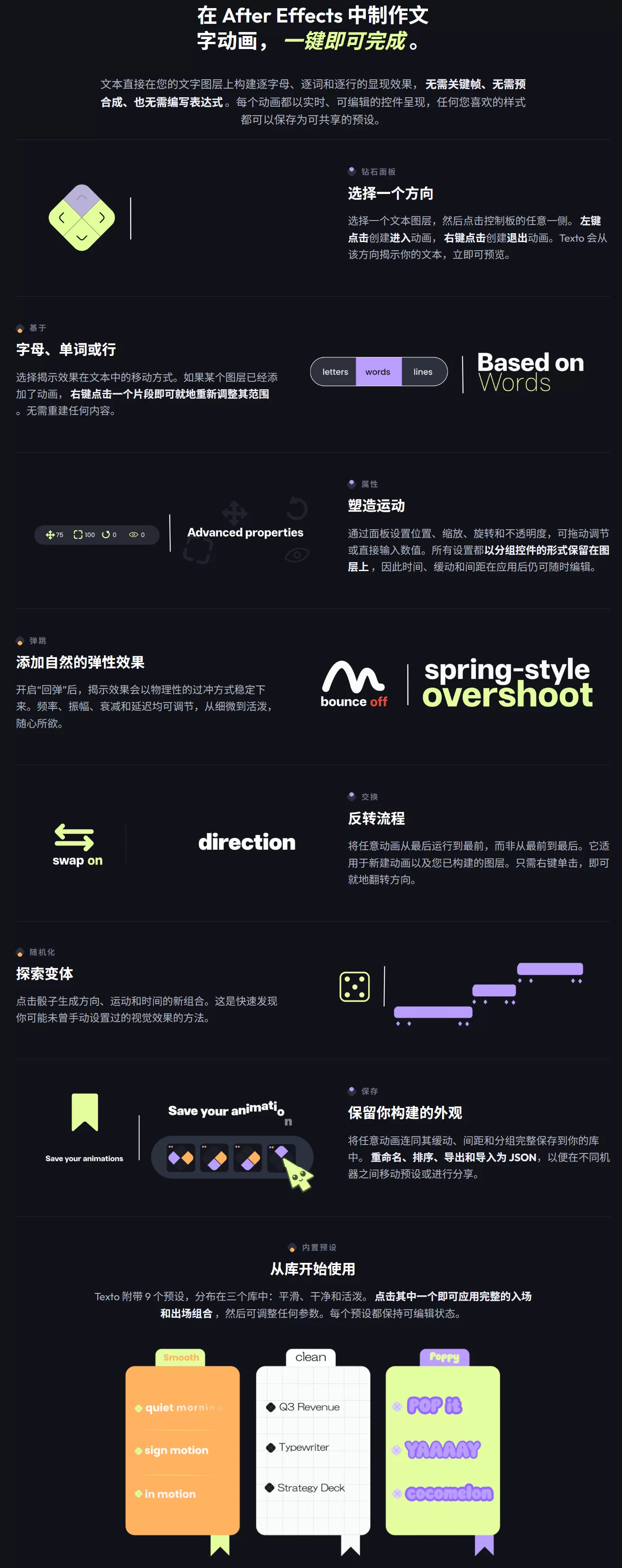 中文版-文字弹跳缓入缓出MG动画AE脚本 Texto V1.0.1 + 中文字幕教程-图片2