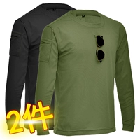 Зеленый черный лонгслив с круглым воротником