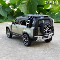 Land Rover, warrior, металлический внедорожник, модель автомобиля, реалистичная металлическая фигурка со светомузыкой, игрушечная машина, масштаб 1:24