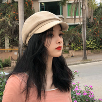 Spring and summer octagonal hat female spring beret Korean version of Japanese Joker British retro newsboy hat children Net Red