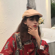 Hat female spring beret female Korean version of tide leisure British cap fashion forward hat Japanese tide octagonal hat