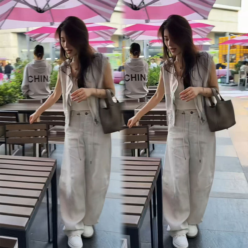 Fashionable and Versatile Korean-Style Sleeveless Vest and High-Waisted Long Pants Set for Women, 2026 Summer New Relaxed Style Outfit Set Fashionable and Versatile Korean-Style Sleeveless Vest and High-Waisted Long Pants Set for Women, 2026 Summer New Relaxed Style Outfit Set