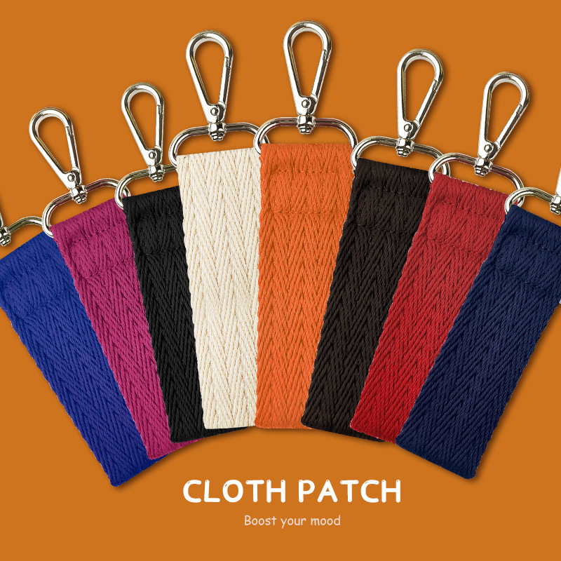 Retro Style Pure Color Cotton Ribbon DIY Pendant Keychain Woven Name Ribbon Luggage Colorful Accessories Pendant
