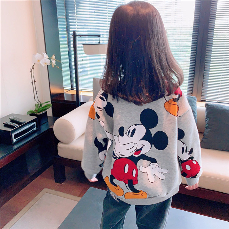 Different parent - child clothing 2019 autumn and winter new gas cartoon plus jacket mother and child clothing tide