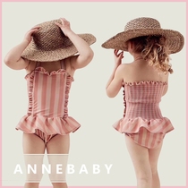 ins girls swimsuit Summer child princess Korean cute infant child girl baby one-piece net red swimsuit