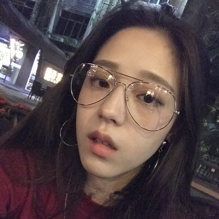 Flat-glass female large frame toad mirror star network red kakakaoo aqin same glasses frame near-visibility