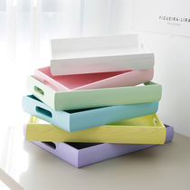 Macaron color wooden tray Jewelry storage box Cosmetics storage bread cake display plate
