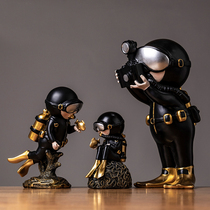 Nordic creative diver ornaments living room home TV cabinet model furnishings childrens room simple cute decorations