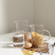 With scale high boron silicon glass mug light and high temperature resistant heat resistant microwave oven heating baking volume cup milk cup