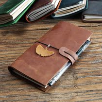 Naruto retro travel notepad leather notebook cowhide diary engraved to replace the inner core custom LOGO lettering