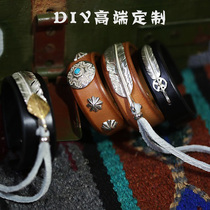 DIY handmade brass 5 gold accessories pure brass Chrysanthemum Nail Chaeum Buttoned With Chrysanthemum Buckle Handmade Leather decorative buckle