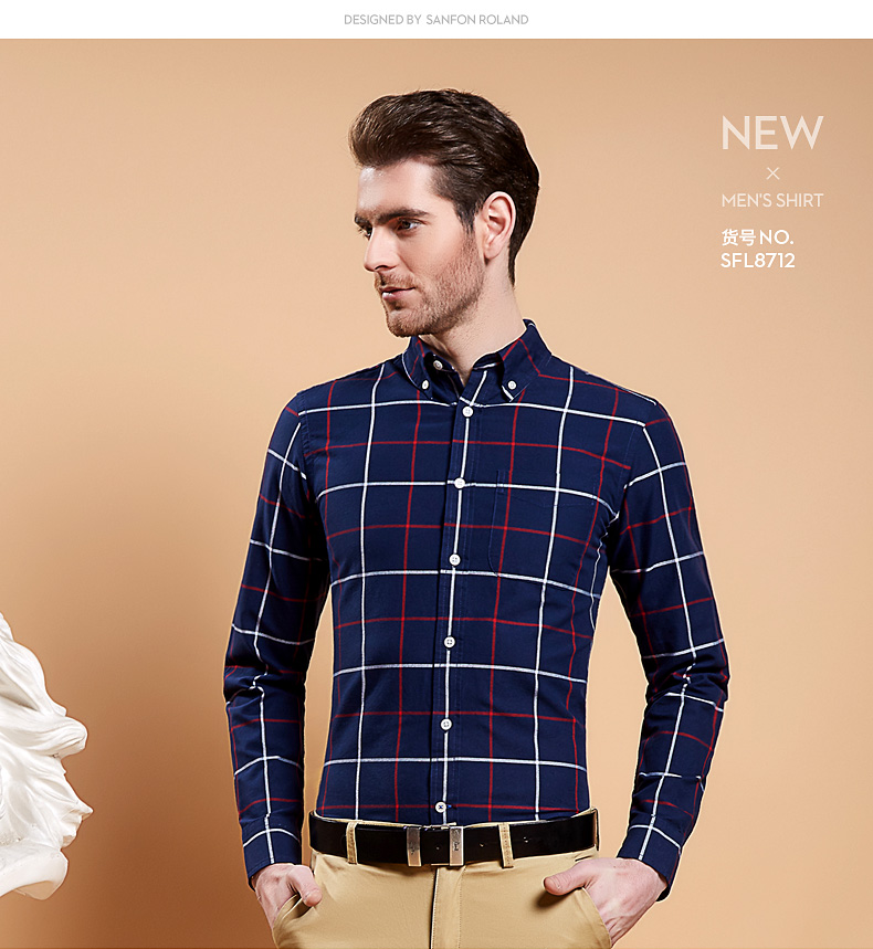 Paul cotton oxford plus nhung kẻ sọc sơ mi nam tay dài đệm ấm áo sơ mi giản dị 2017 thu đông áo sơ mi nam cao cấp hàng hiệu