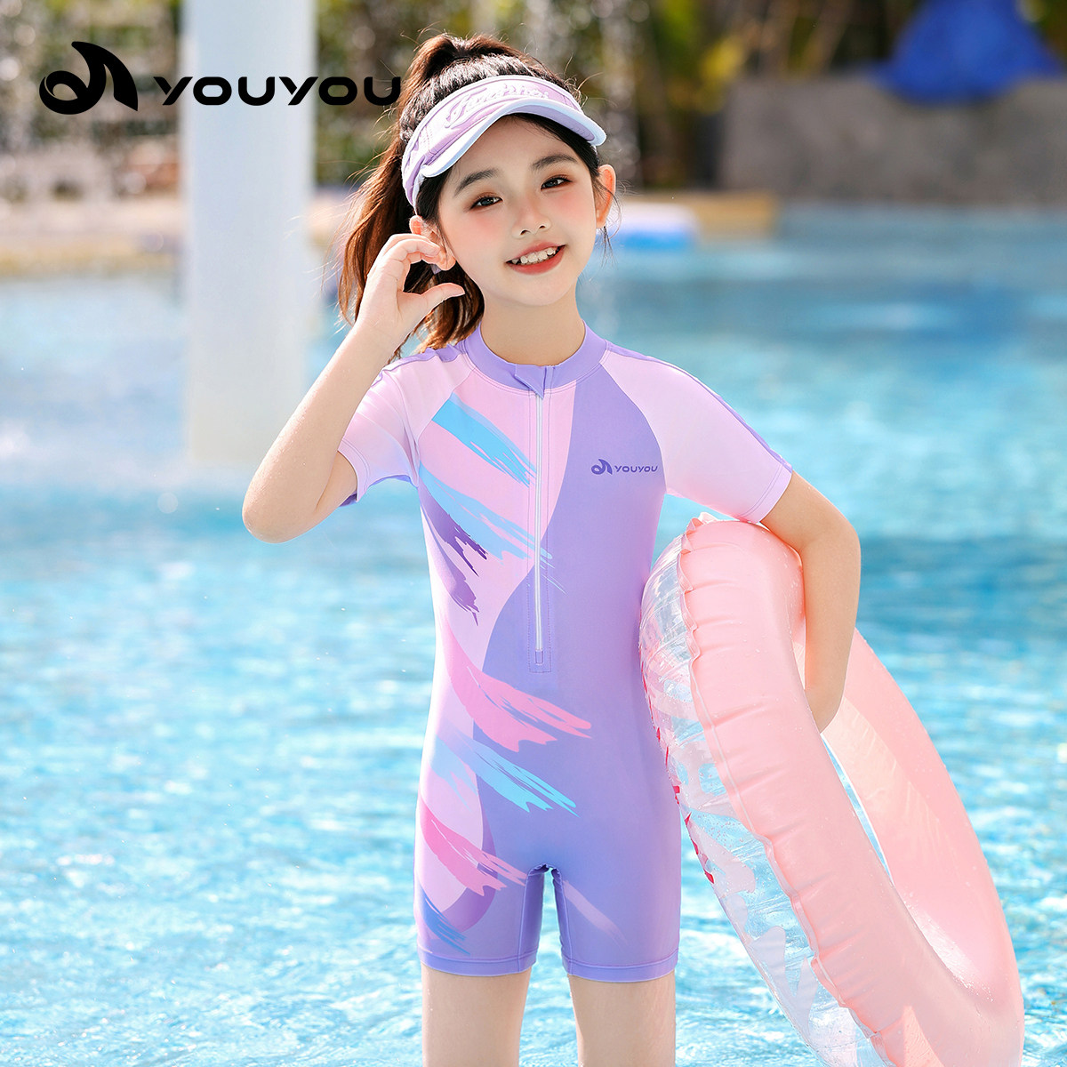 子供用水着、女の子用ワンピース水着、2026年新作スタイル、ティーンエイジャー向けプロ仕様トレーニング水着、速乾性と紫外線防止機能を備えたセット。