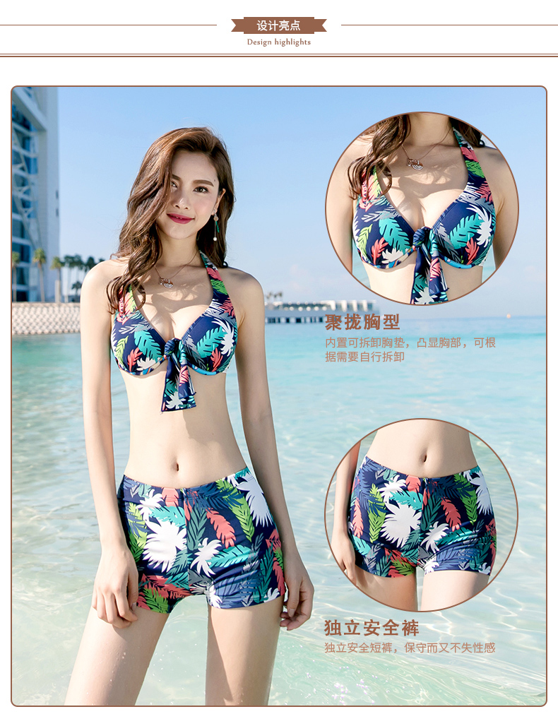 Bạn mặc đồ bơi nữ ba mảnh mùa xuân nóng bỏng Hàn Quốc nhỏ nhắn gợi cảm là áo tắm mỏng bụng bụng bikini - Bộ đồ bơi hai mảnh áo hai mảnh